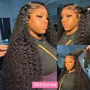 13x4 HD Transparent Lace Frontal Water Wave Human Hair Wigs 200% Densi