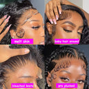 13x4 HD Transparent Lace Frontal Water Wave Human Hair Wigs 200% Densi