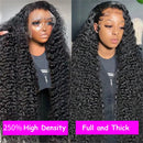 Deep Wave 13x6 Transparent Lace Frontal Brazilian Human Hair Wigs