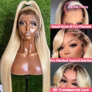 Straight 1B/613 Transparent Lace 13x4 Frontal Wig 4x4 Closure Wig 13x6
