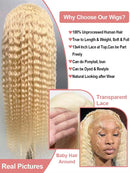 Beumax 200% Density 613 Blonde 13x4 Lace Frontal 13x6 Brazilian Curly
