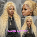 Beumax 200% Density 613 Blonde 13x4 Lace Frontal 13x6 Brazilian Curly