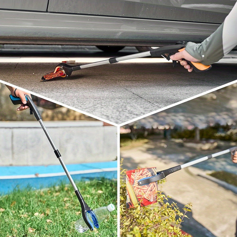 Heavy-Duty Grabber Reacher Tool – 90° Rotating Head Litter Picker & Long-Handle Trash Grabber for Hard-to-Reach Areas, Garden & Home Use