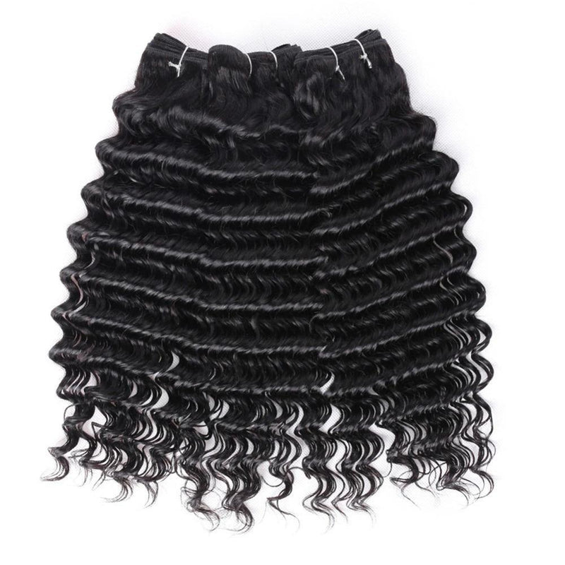 Super Double Drawn 12A Grade Deep Wave BUNDLES with CLOSURES & FRONTAL