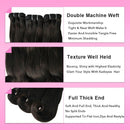 10A Grade 3/4 Straight Curve Fumi Human Hair bundles with 4x4 Closures
