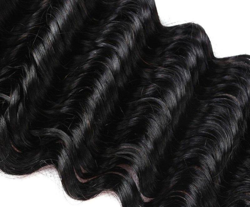 Super Double Drawn 12A Grade Deep Wave BUNDLES with CLOSURES & FRONTAL