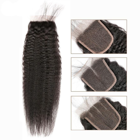 10A Grade Kinky Straight 4x4 Brazilian 5x5 Lace 6x6 Closure Remy Human