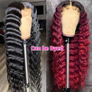 U Part Loose Deep V Part Human Hair Wigs For Black Women Brazilian Remy Hair
