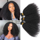 Human Hair Bundles With Closure Afro Kinky Curly Peruvian Raw 3 4 Bundle With 4x4 5x5 HD Lace Closure Yaki Weave With 13x4 Frontal