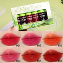 6-Piece Aloe Vera Lip Tint Set – Moisturizing Liquid Lipsticks with Glossy, Glitter Finish Lightweight Lipgloss