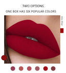 Handaiyan 6-Piece Non-Stick Liquid Lipstick Gift Set Long-Lasting Matte Lip Gloss Fade-Resistant Smooth Finish for Daily Wear & Special Occasions