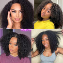 Human Hair Bundles With Closure Afro Kinky Curly Peruvian Raw 3 4 Bundle With 4x4 5x5 HD Lace Closure Yaki Weave With 13x4 Frontal