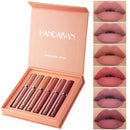 Handaiyan 6-Piece Non-Stick Liquid Lipstick Gift Set Long-Lasting Matte Lip Gloss Fade-Resistant Smooth Finish for Daily Wear & Special Occasions