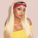 Straight 1B/613 Headband Human Hair 613 Wigs For Black Women Blonde Scarf